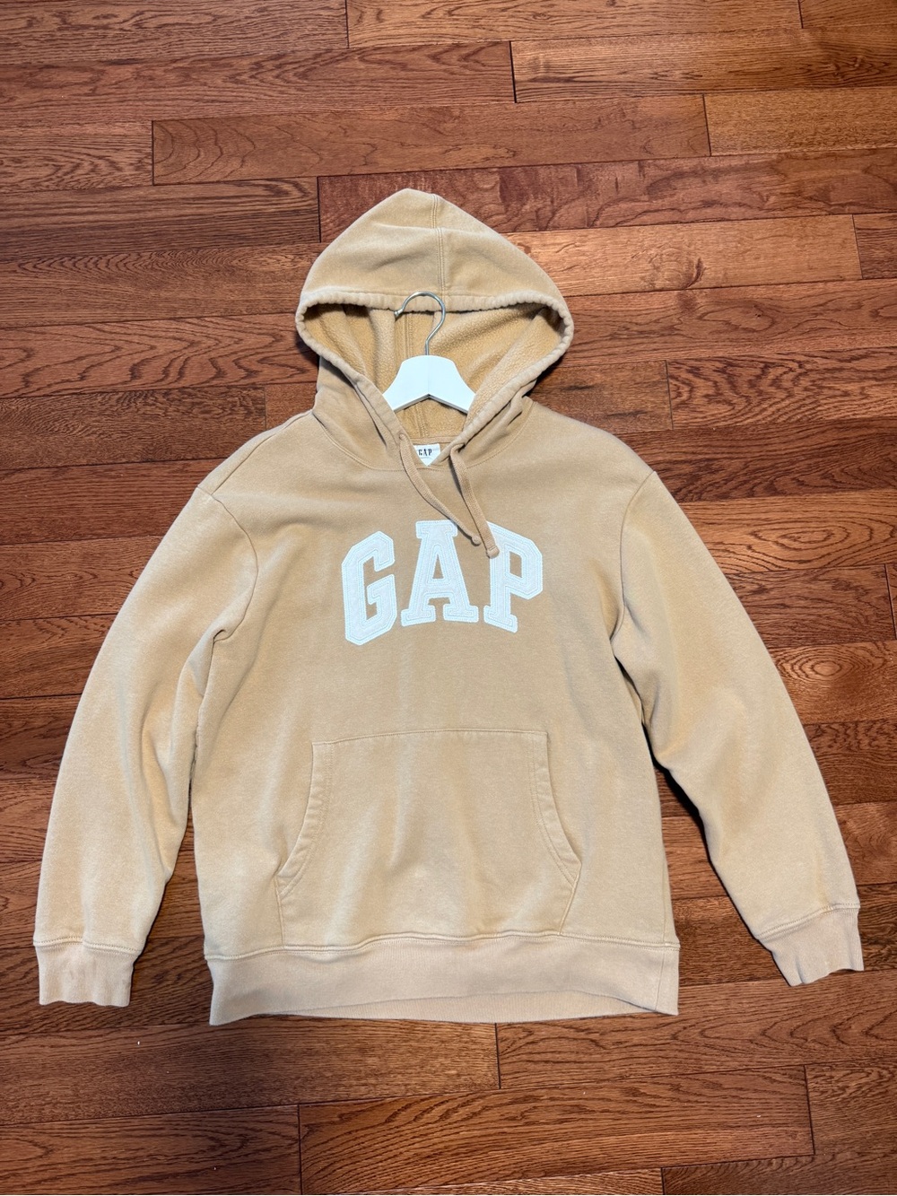 GAP Hoodie in Light Tan with White Logo